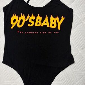 90's Women’s Black Bodysuit